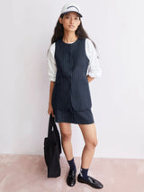 Vest Long Pinstripe Night Sky | Armedangels