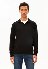 Knit Longsleeve Poloshirt Black | ARMEDANGELS