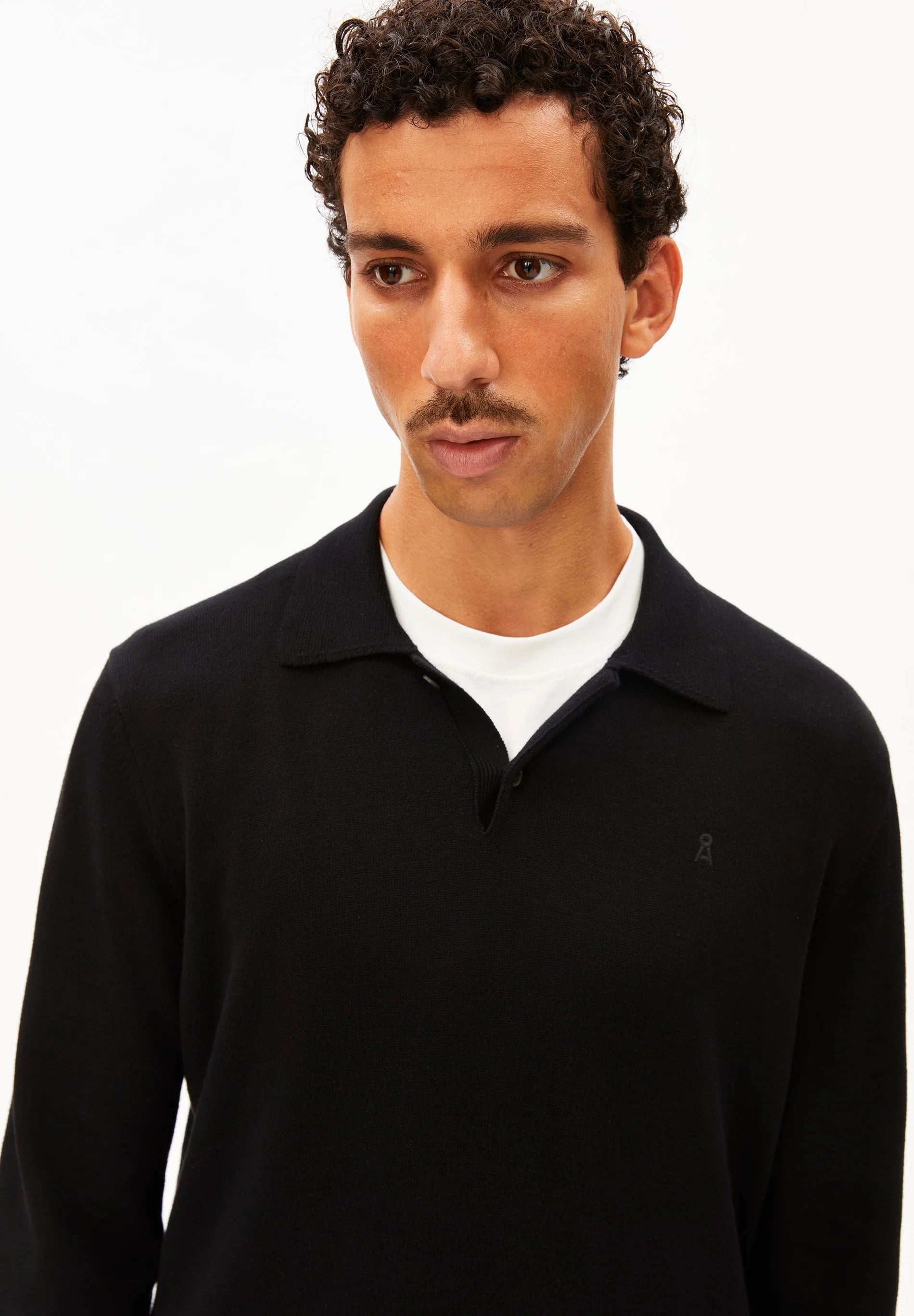 Knit Longsleeve Poloshirt Black | ARMEDANGELS