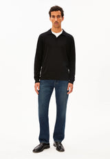Knit Longsleeve Poloshirt Black | ARMEDANGELS