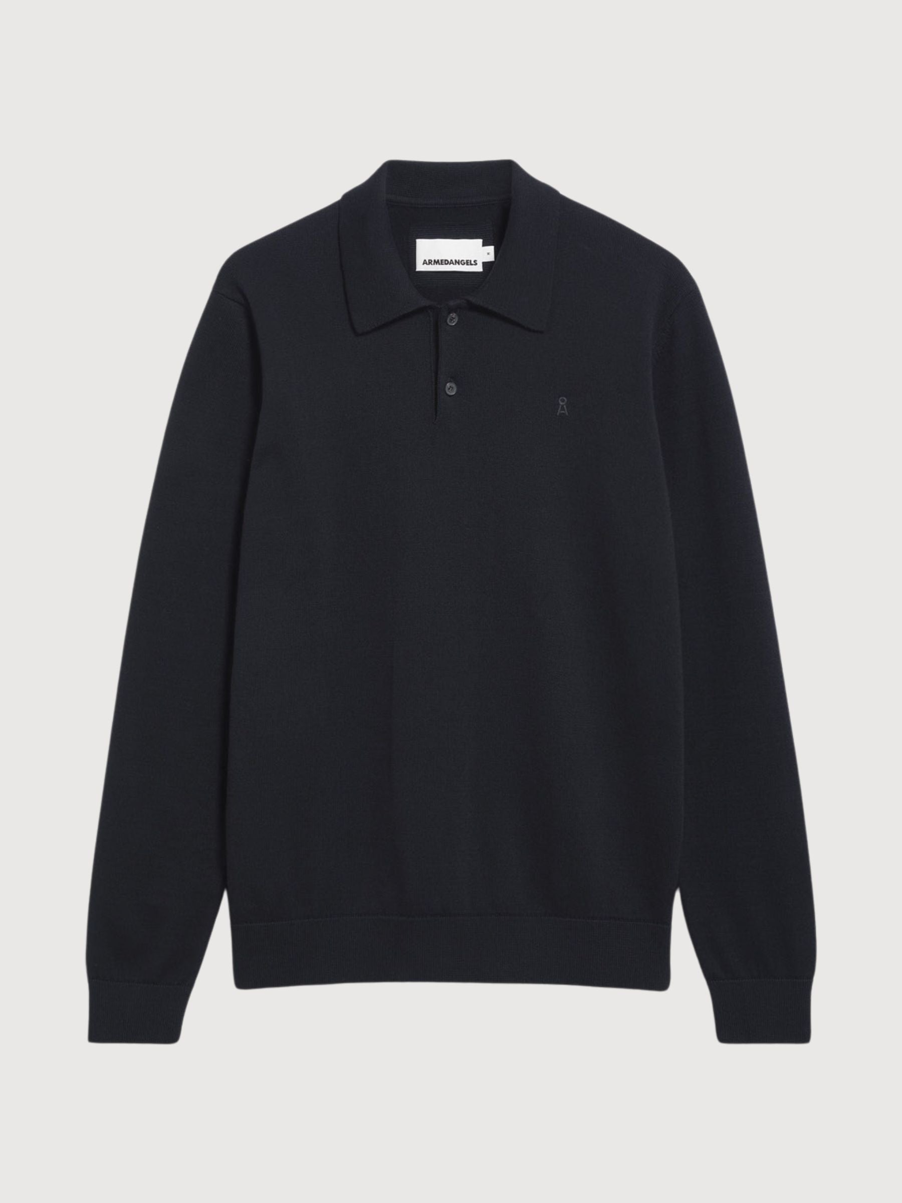 Knit Longsleeve Poloshirt Black | ARMEDANGELS