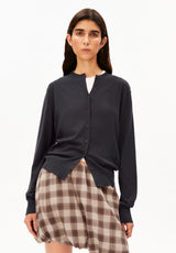 Fine Knit Cardigan Dark Steel | ARMEDANGELS