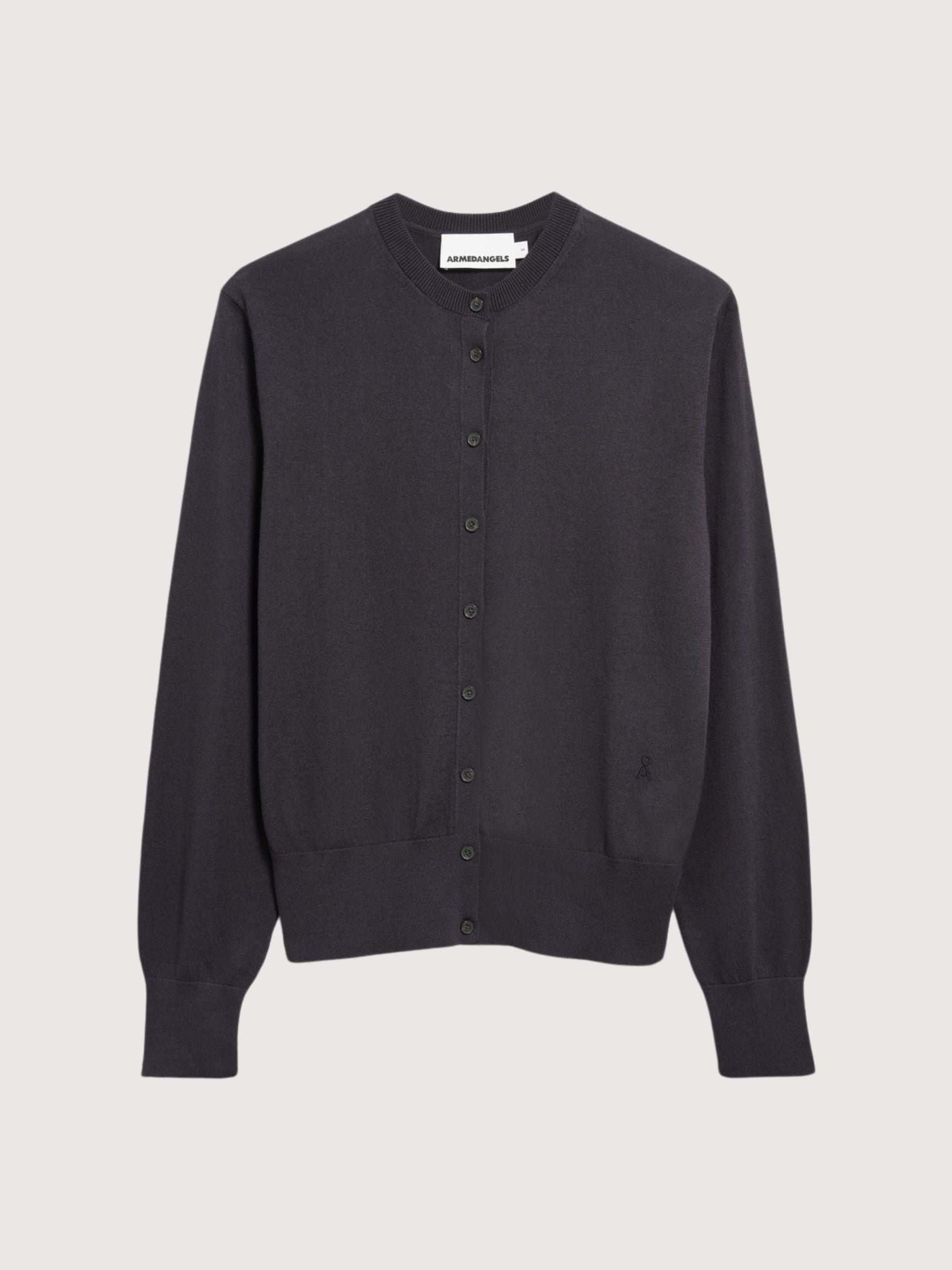 Fine Knit Cardigan Dark Steel | ARMEDANGELS