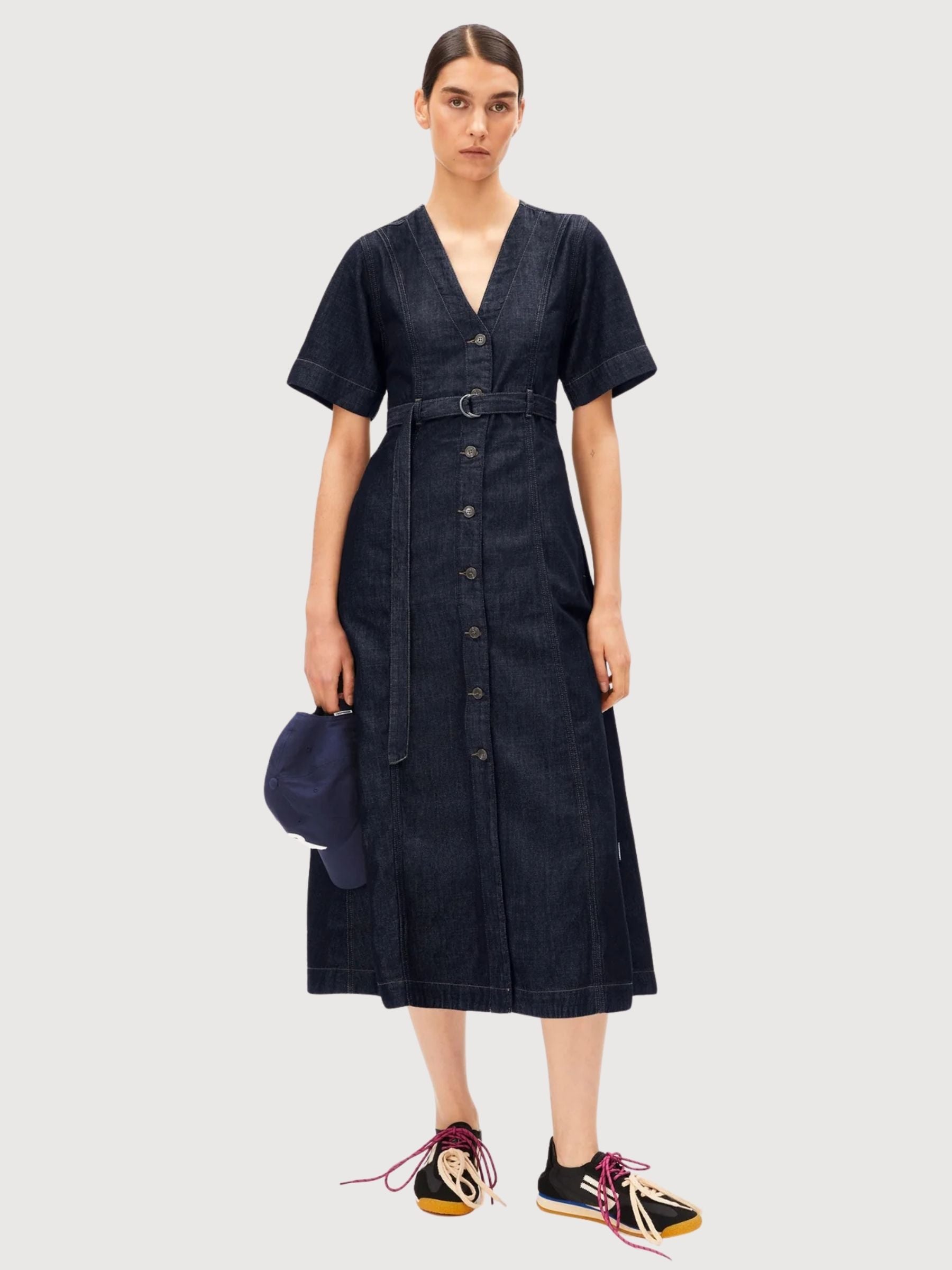 Dress Belted Denim Midi | Armedangels