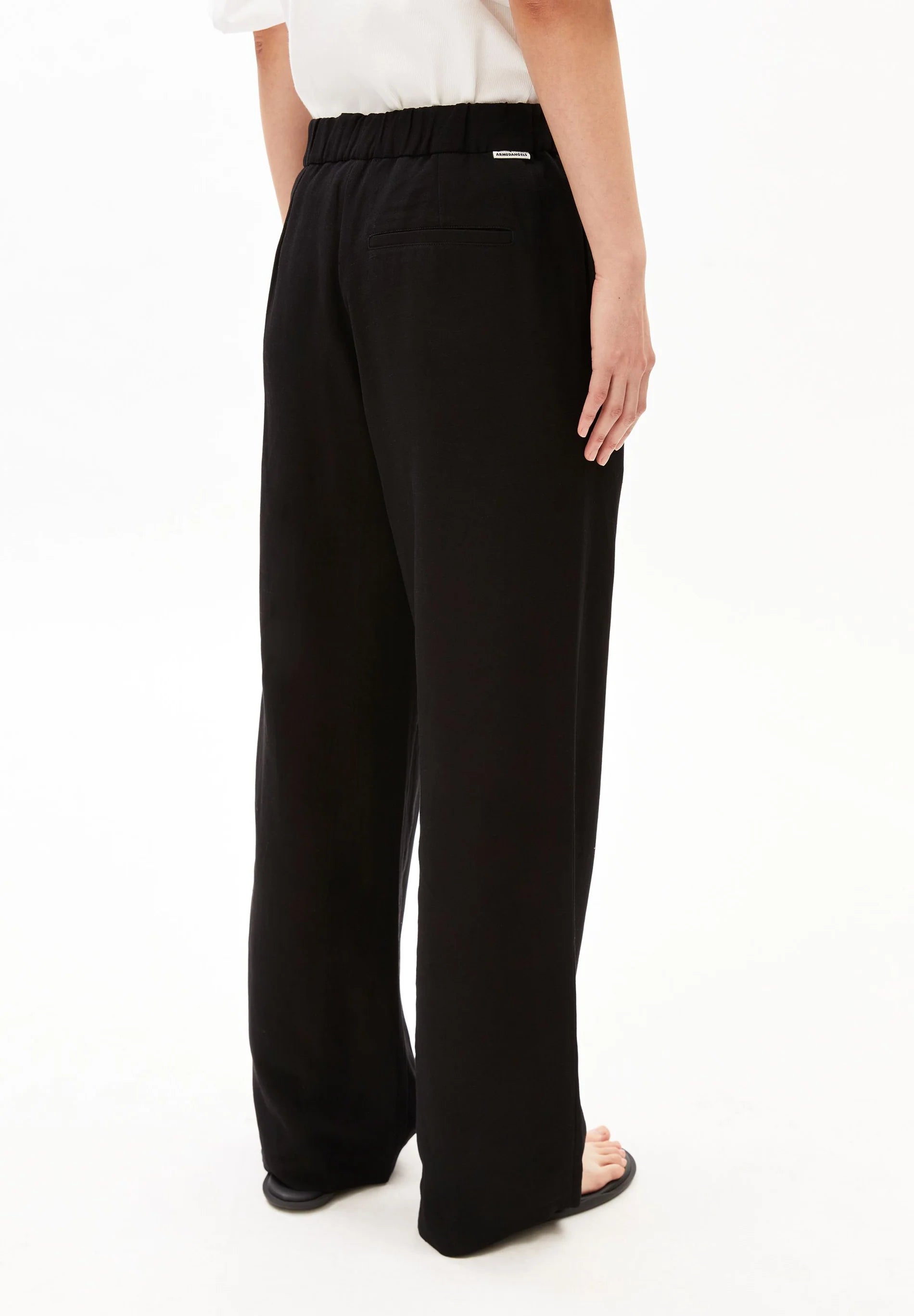 Leinenmischgewebe Straight Leg Hose Schwarz | Armedangels