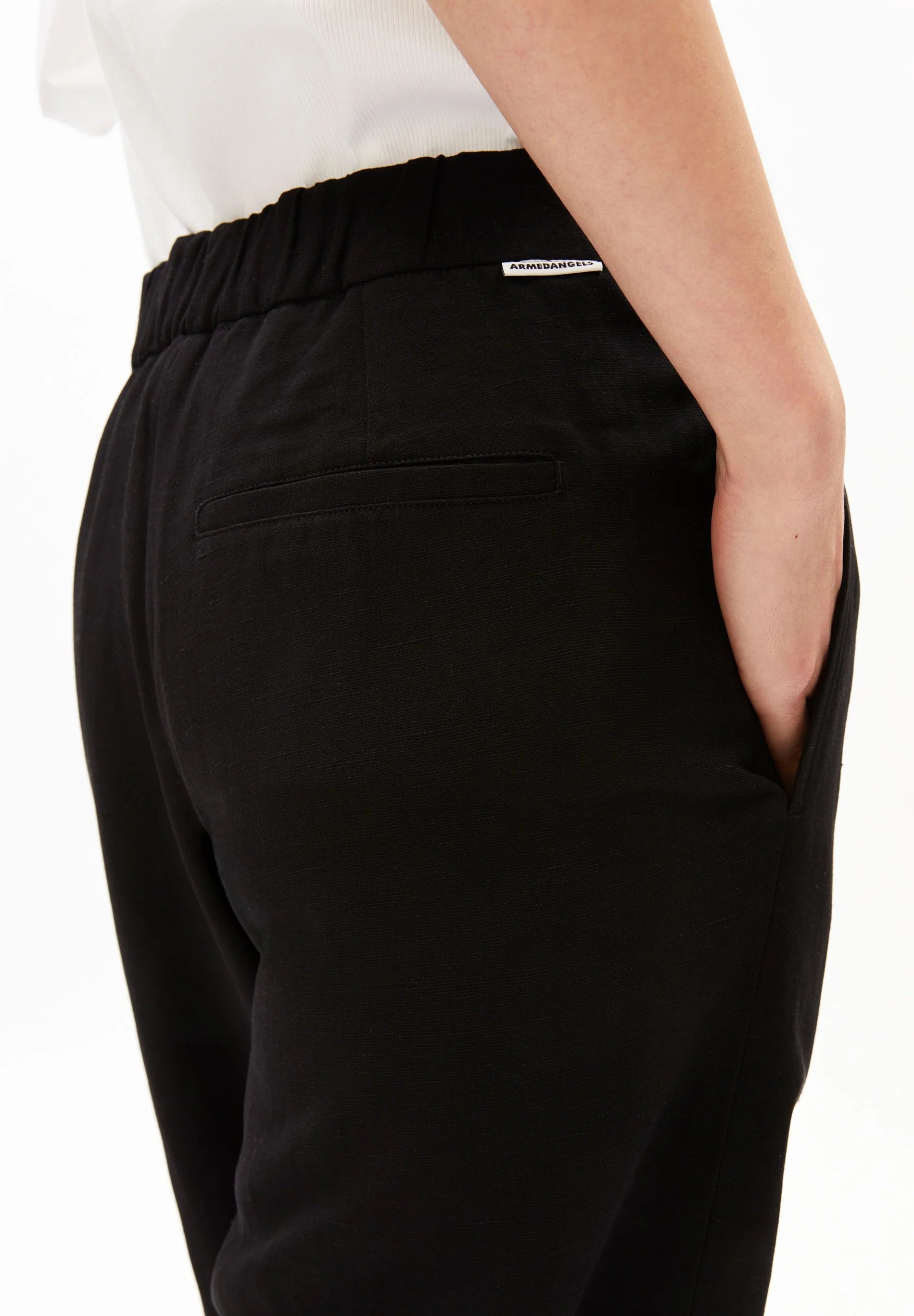 Leinenmischgewebe Straight Leg Hose Schwarz | Armedangels