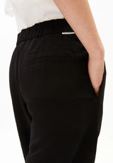 Linen Blend Straight Leg Pant Black | Armedangels