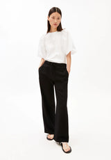 Linen Blend Straight Leg Pant Black | Armedangels