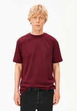 Maarkos Mid Weight T-Shirt Velvet Red | ARMEDANGELS