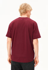 Maarkos Mid Weight T-Shirt Velvet Red | ARMEDANGELS