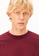 Maarkos Mid Weight T-Shirt Velvet Red | ARMEDANGELS