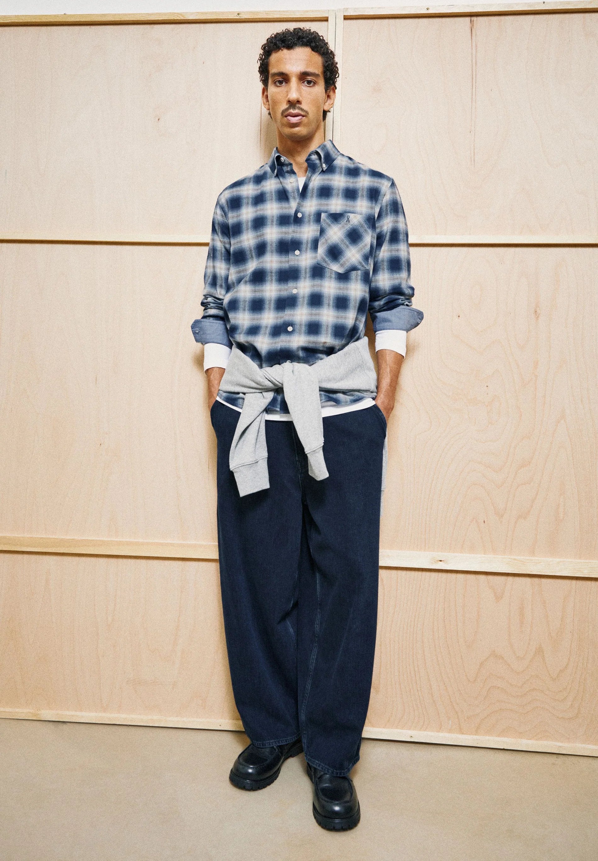 Check Longsleeve Shirt Tinted Navy | ARMEDANGELS