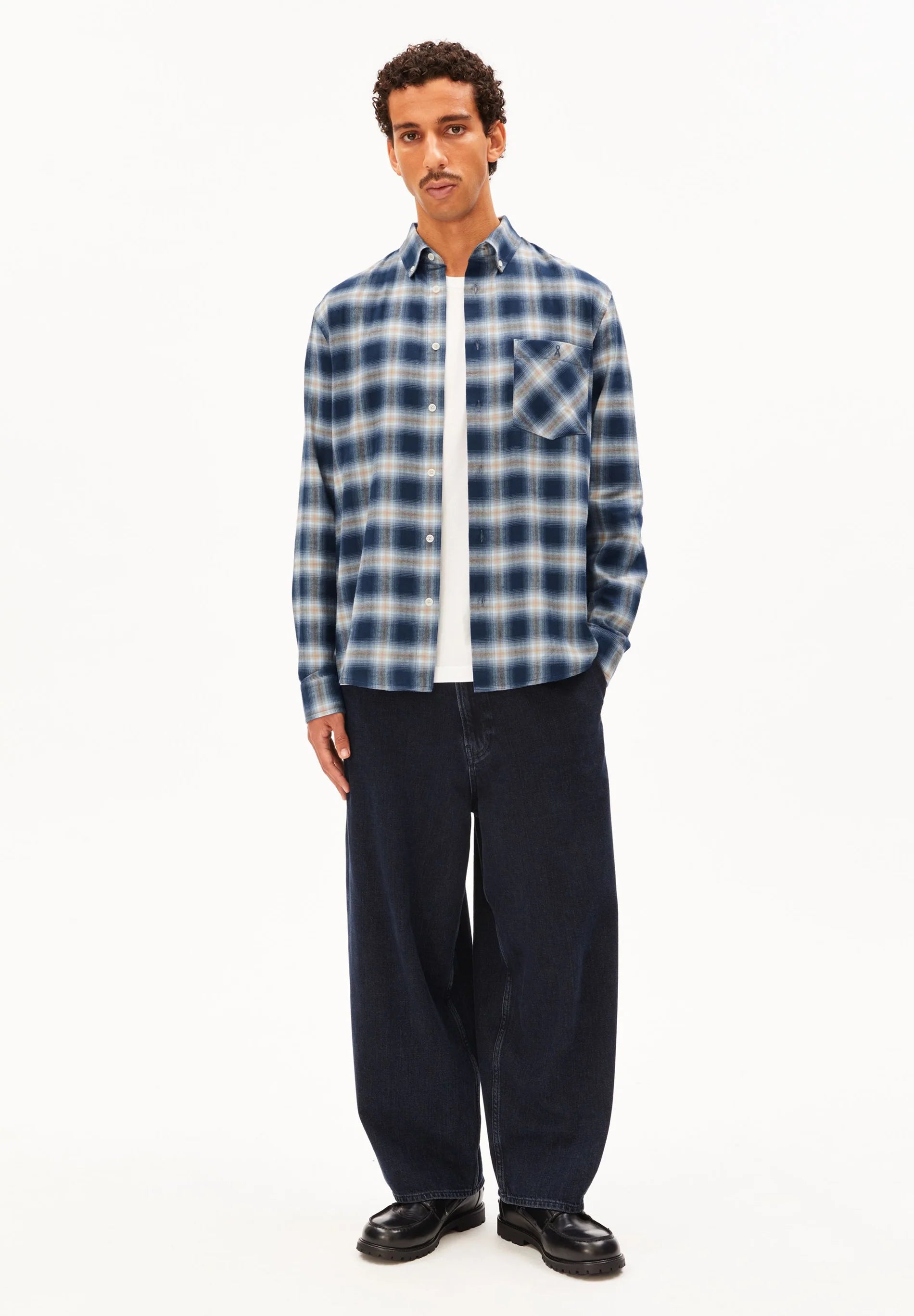 Check Longsleeve Shirt Tinted Navy | ARMEDANGELS
