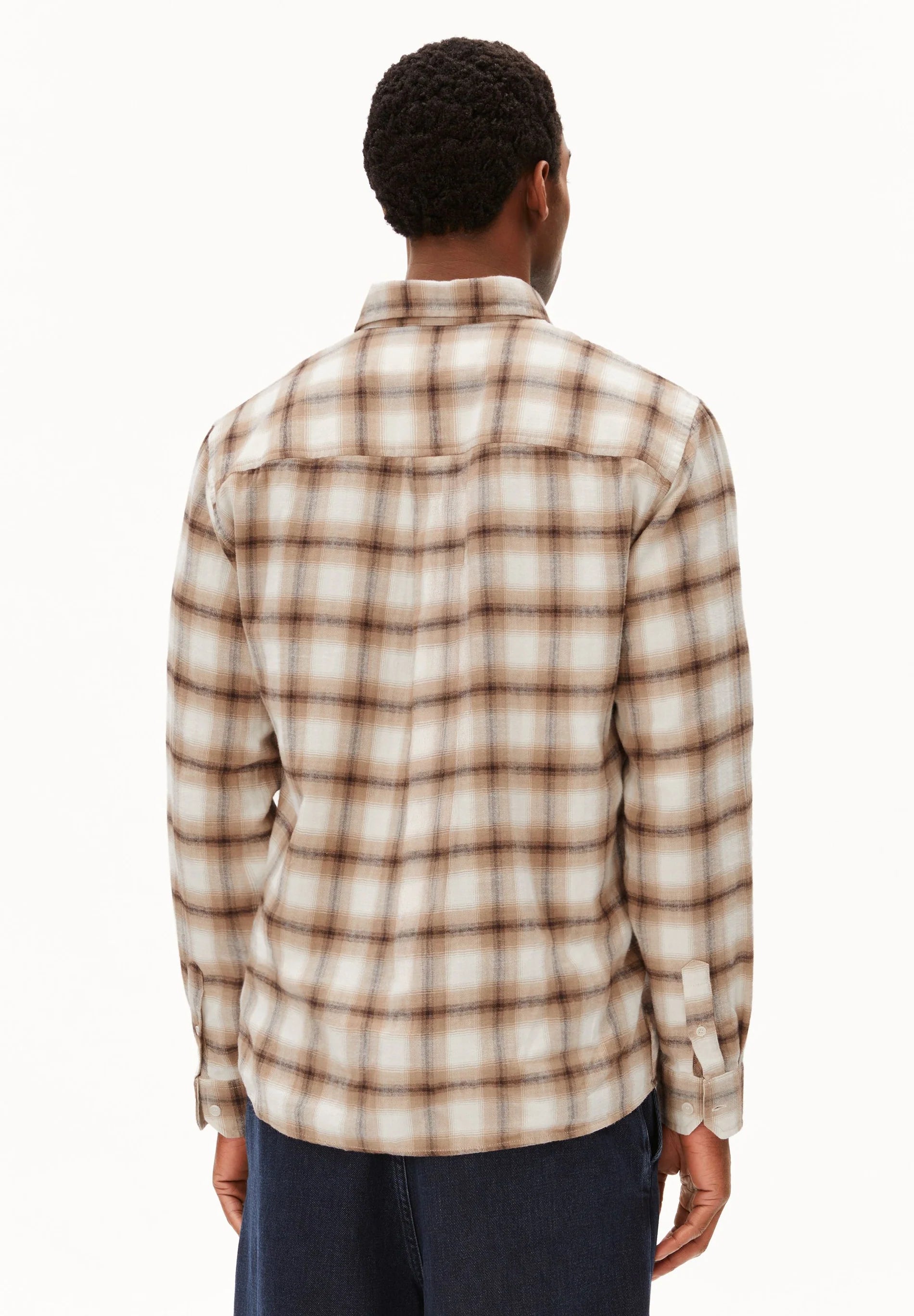 Cotton Check Longsleeve Shirt Honey Reed | ARMEDANGELS