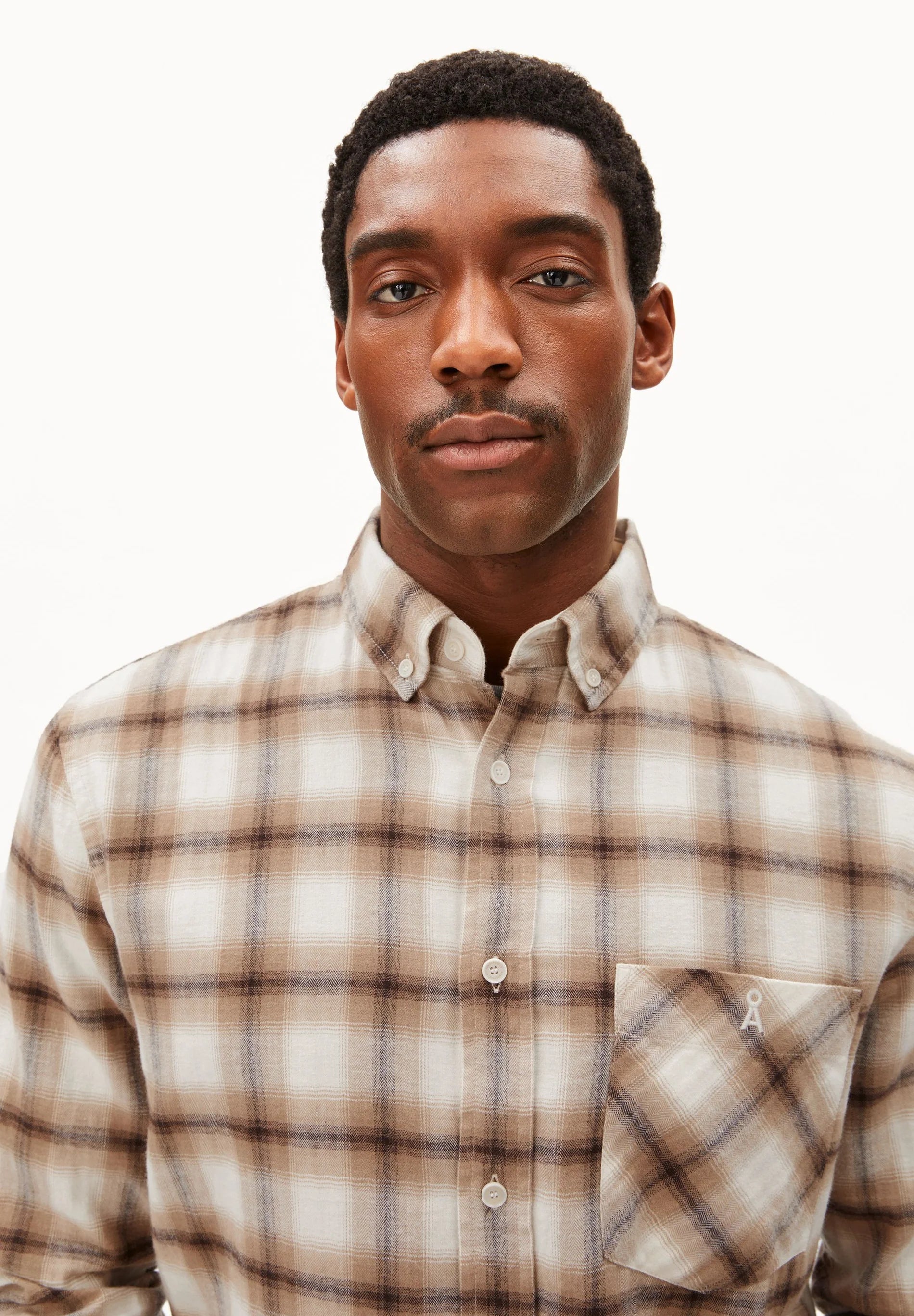 Cotton Check Longsleeve Shirt Honey Reed | ARMEDANGELS