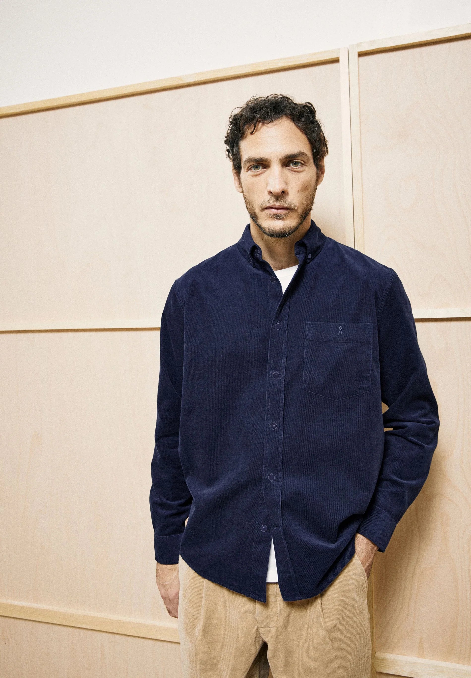 Corduroy Longsleeve Shirt Tinted Navy | ARMEDANGELS