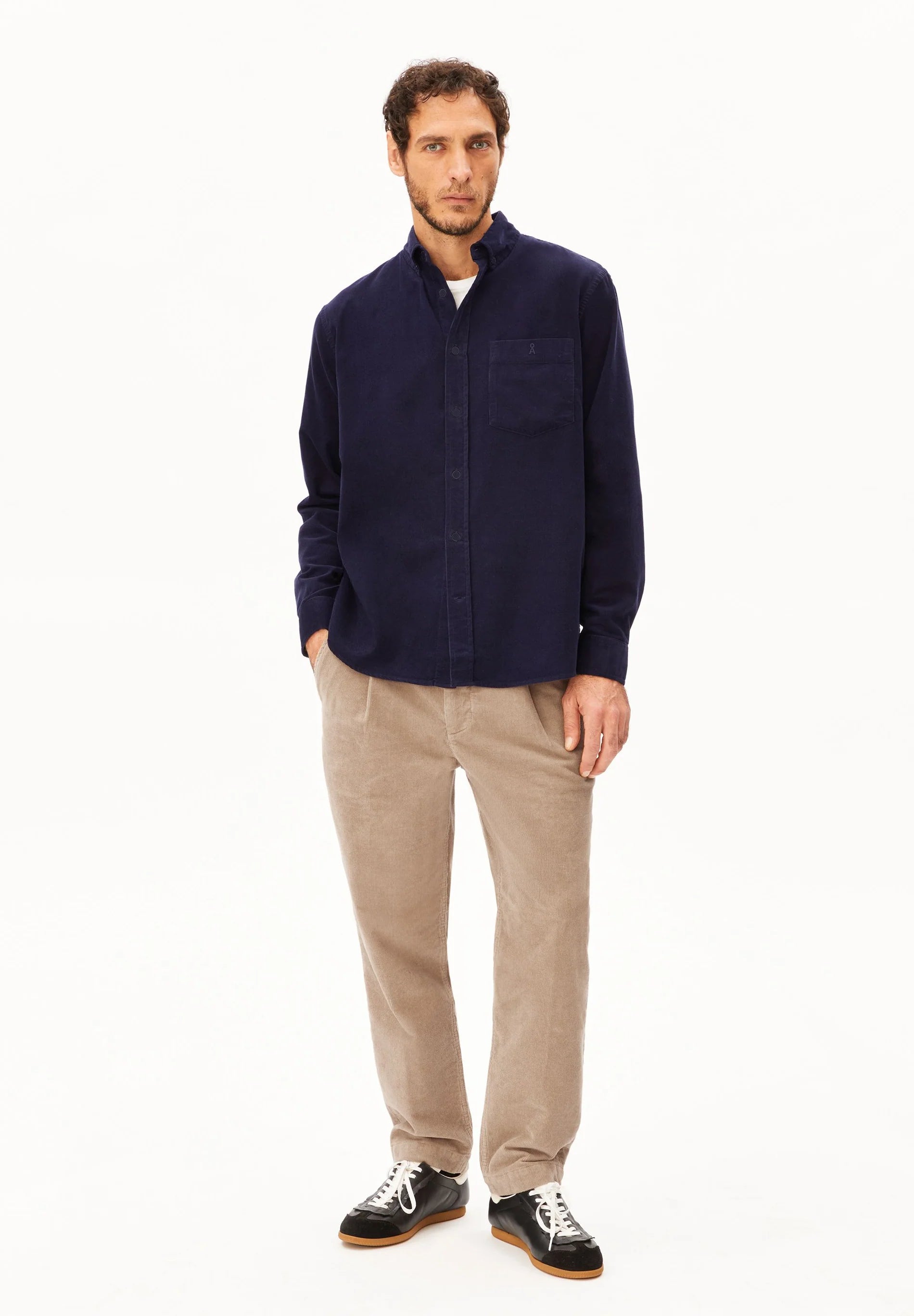 Corduroy Longsleeve Shirt Tinted Navy | ARMEDANGELS