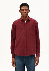 Corduroy Longsleeve Shirt Velvet Red | ARMEDANGELS