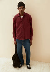 Corduroy Longsleeve Shirt Velvet Red | ARMEDANGELS