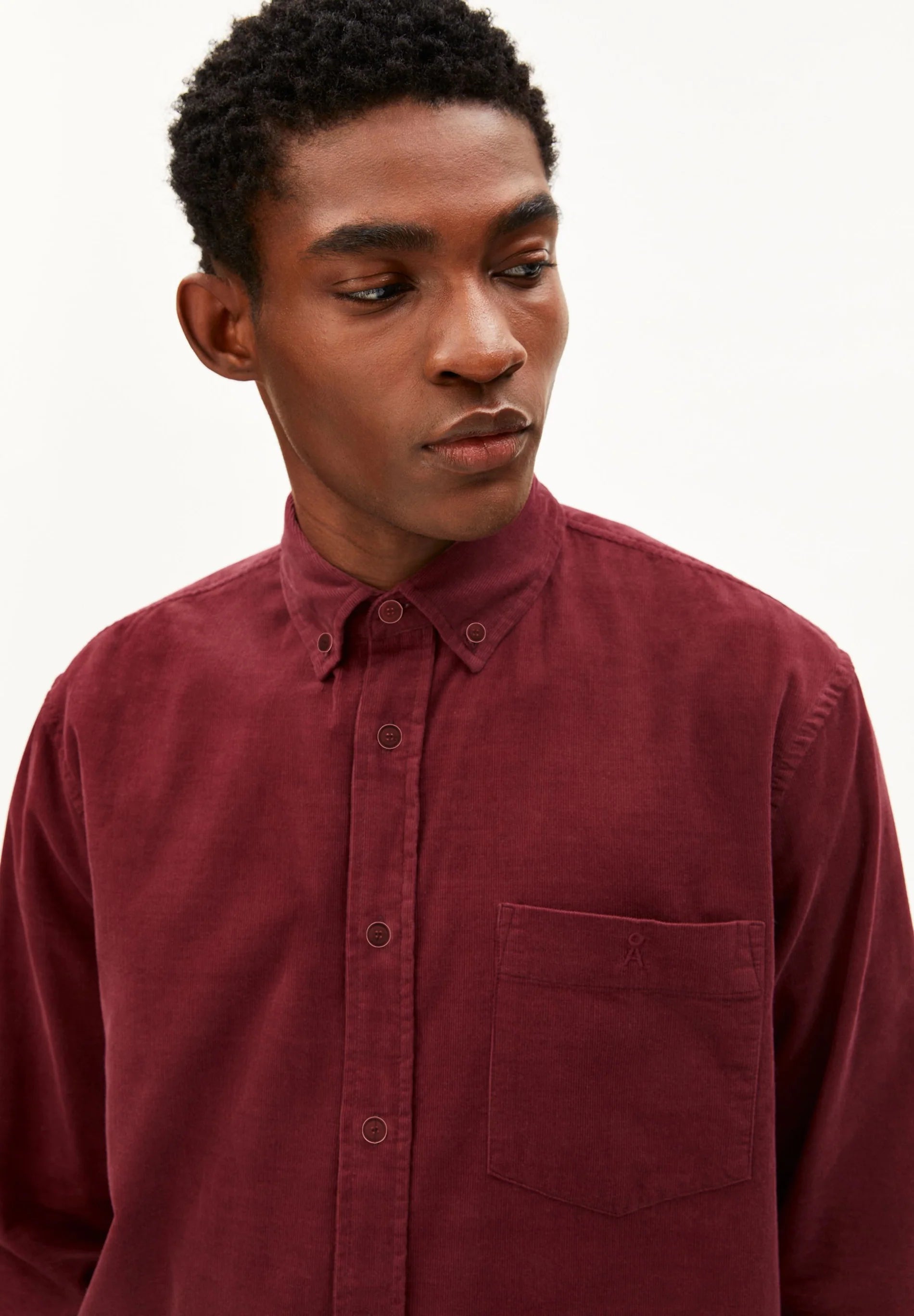 Corduroy Longsleeve Shirt Velvet Red | ARMEDANGELS