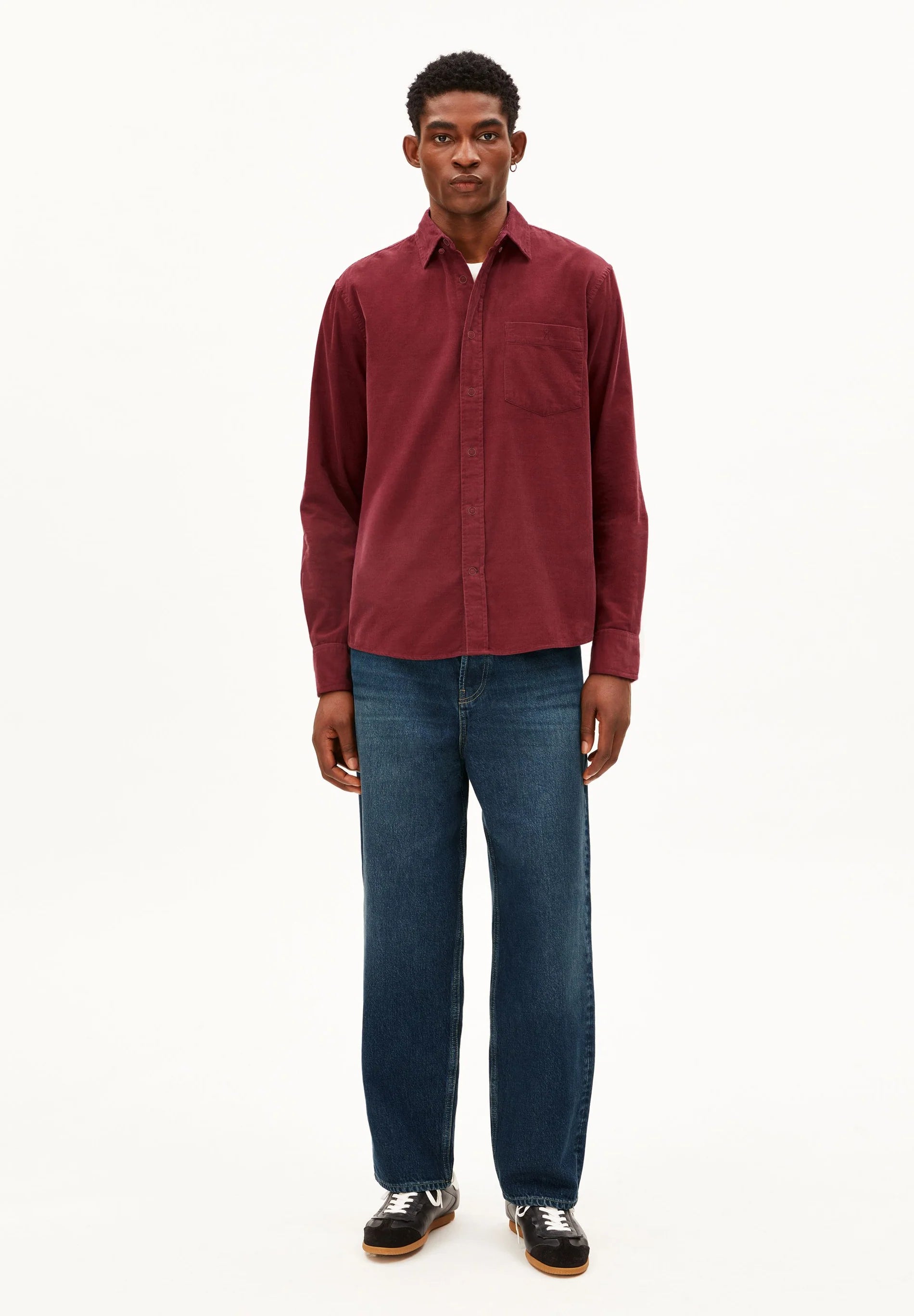 Corduroy Longsleeve Shirt Velvet Red | ARMEDANGELS