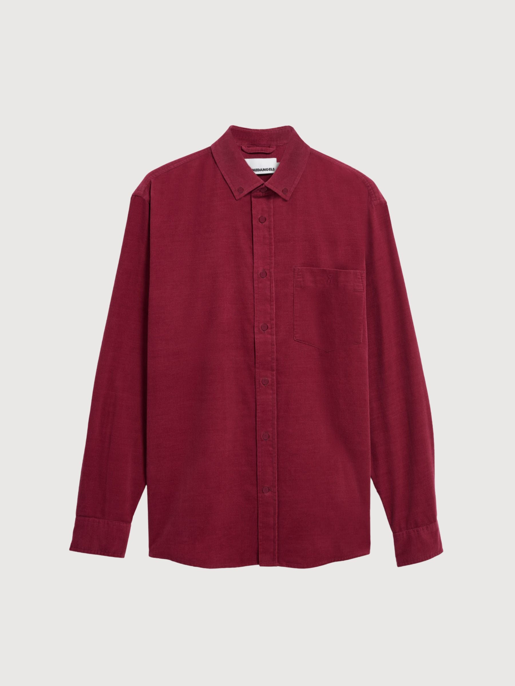 Corduroy Longsleeve Shirt Velvet Red | ARMEDANGELS