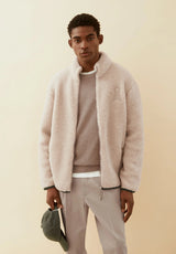 Wool Blend Fleece Jacket Honey Melange | ARMEDANGELS
