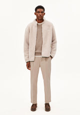 Wool Blend Fleece Jacket Honey Melange | ARMEDANGELS