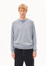 Cotton Knit Sweater Silver Melange | ARMEDANGELS