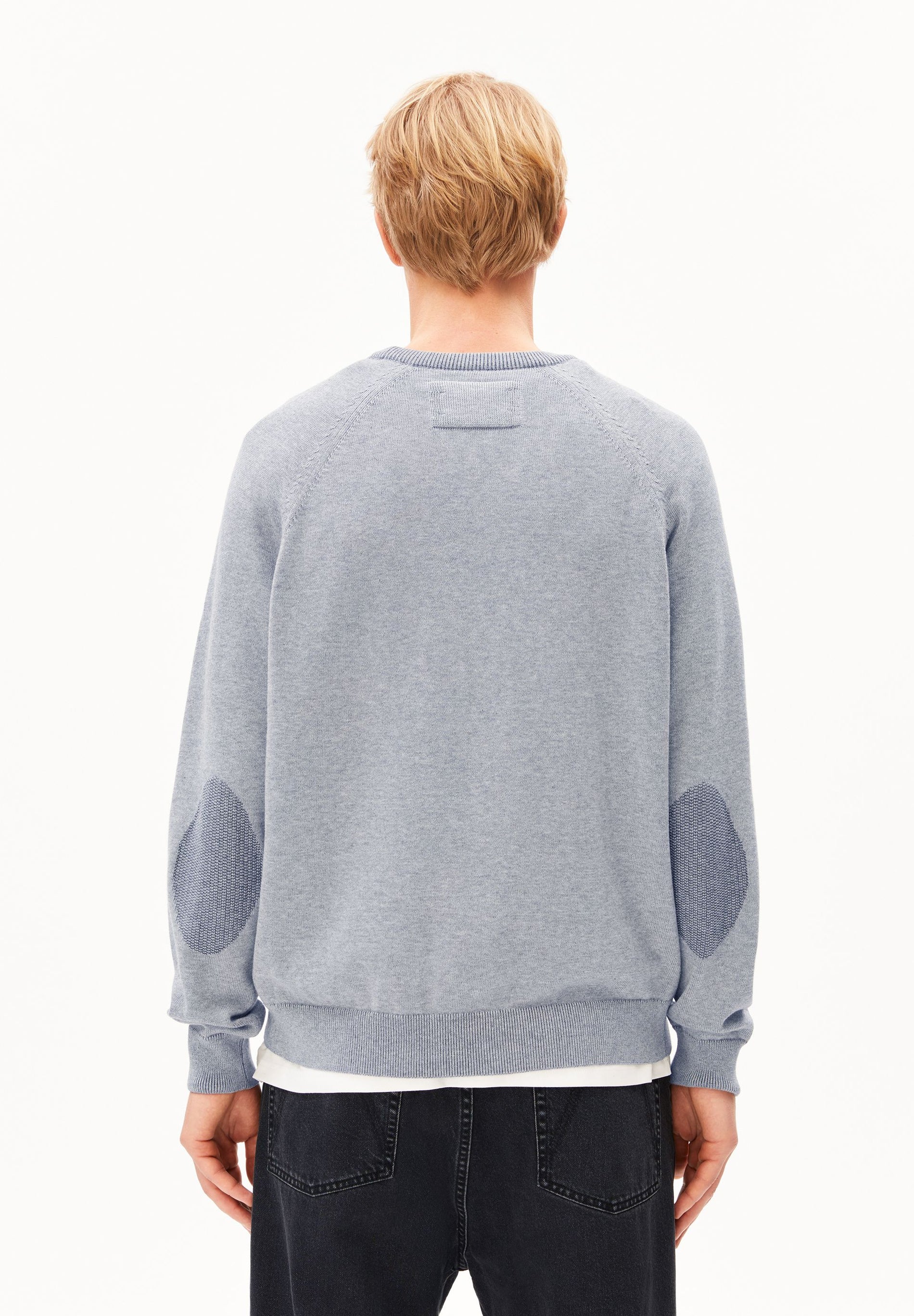 Cotton Knit Sweater Silver Melange | ARMEDANGELS