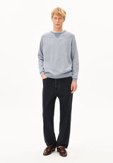 Cotton Knit Sweater Silver Melange | ARMEDANGELS