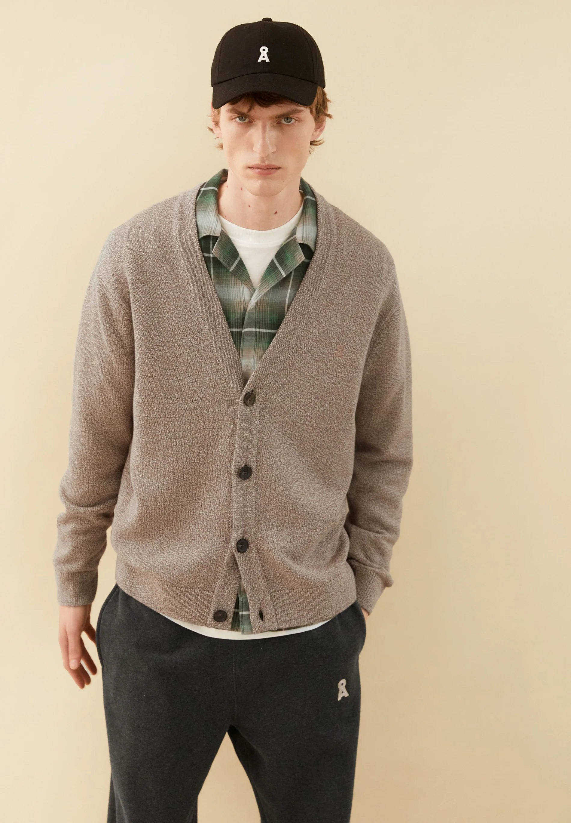 Mouline Knit Cardigan Amberwood Oatmilk | ARMEDANGELS
