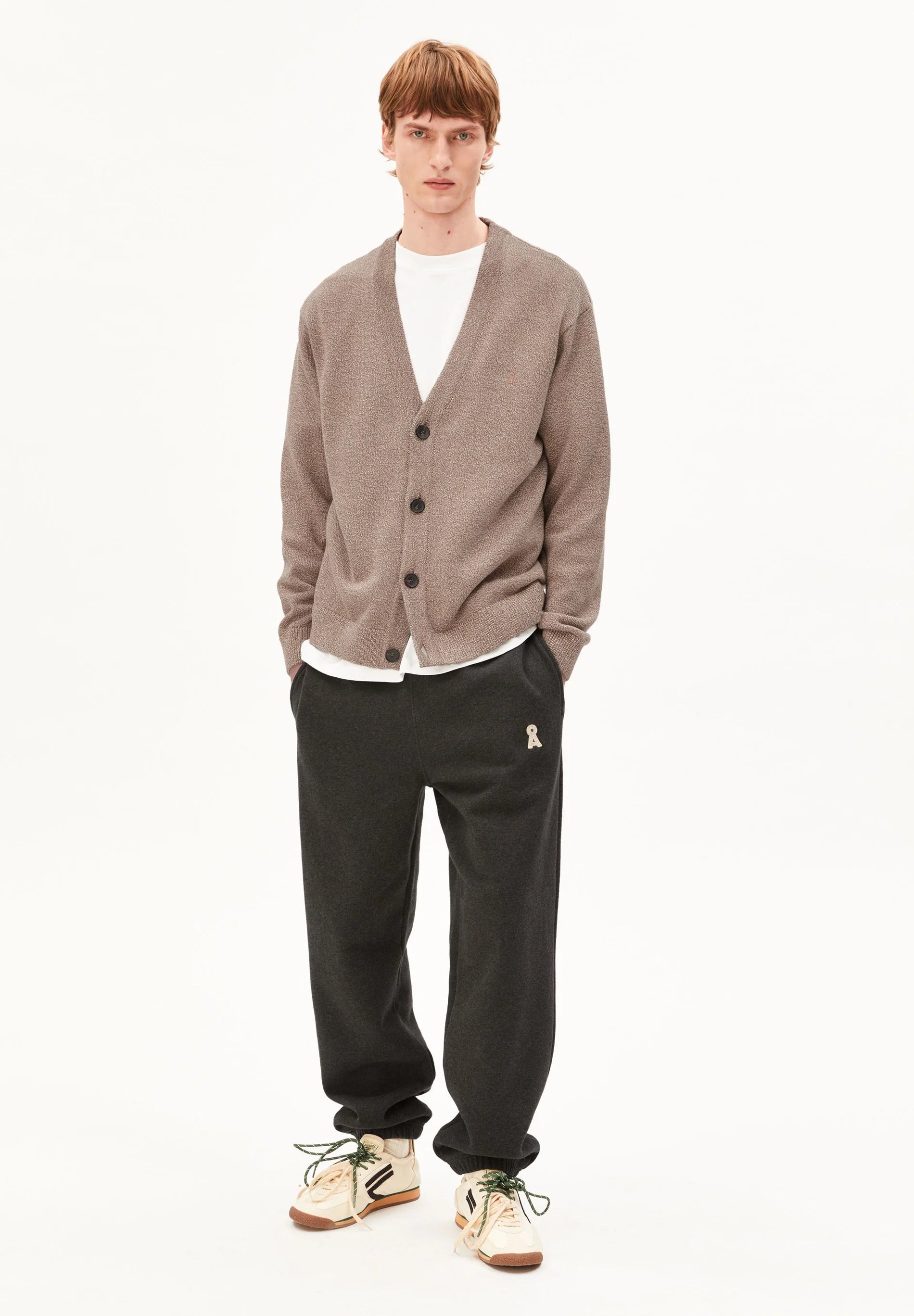 Mouline Knit Cardigan Amberwood Oatmilk | ARMEDANGELS