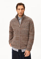 Mouline Knit Jacket Earthshade Tweed Dusty Moon Tweed | ARMEDANGELS