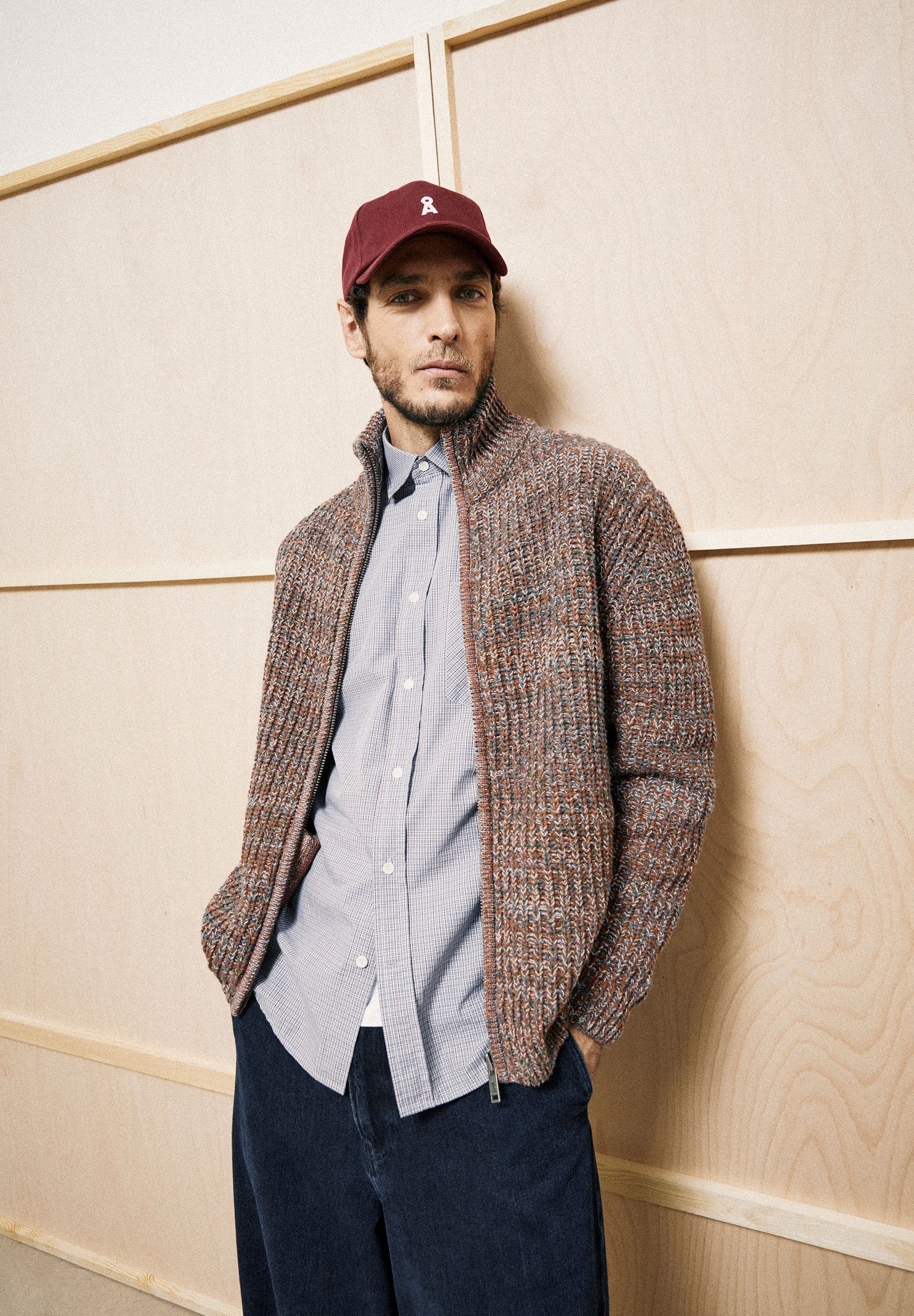 Mouline Knit Jacket Earthshade Tweed Dusty Moon Tweed | ARMEDANGELS