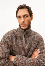 Mouline Knit Jacket Earthshade Tweed Dusty Moon Tweed | ARMEDANGELS