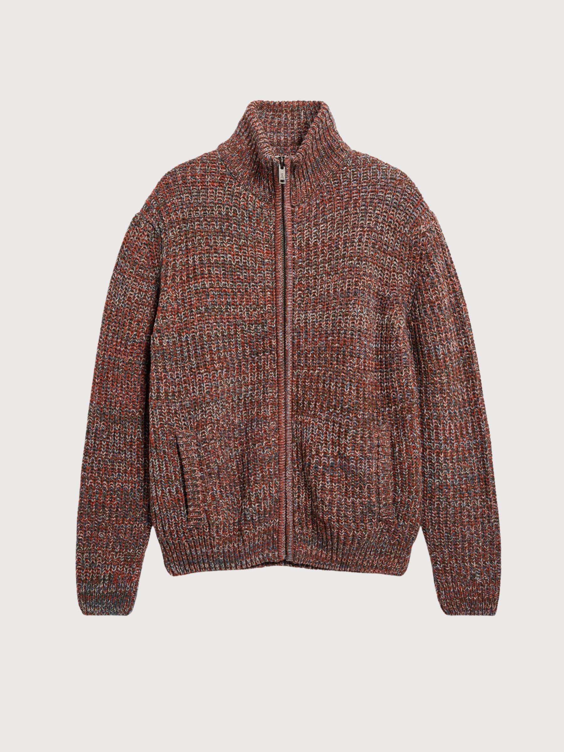 Mouline Knit Jacket Earthshade Tweed Dusty Moon Tweed | ARMEDANGELS
