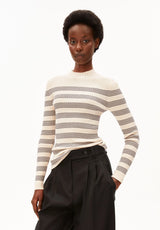 Alaania Striped Knit Sweater Oatmilk Black | ARMEDANGELS