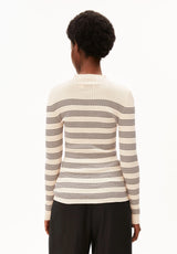 Alaania Striped Knit Sweater Oatmilk Black | ARMEDANGELS