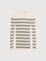 Alaania Striped Knit Sweater Oatmilk Black | ARMEDANGELS