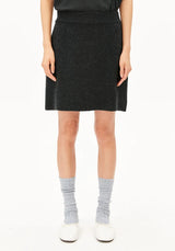 Cotton Wool Mini Knit Skirt Steel Melange | ARMEDANGELS