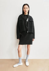 Cotton Wool Mini Knit Skirt Steel Melange | ARMEDANGELS