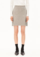 Cotton Wool Mini Knit Skirt Dark Honey Melange | ARMEDANGELS