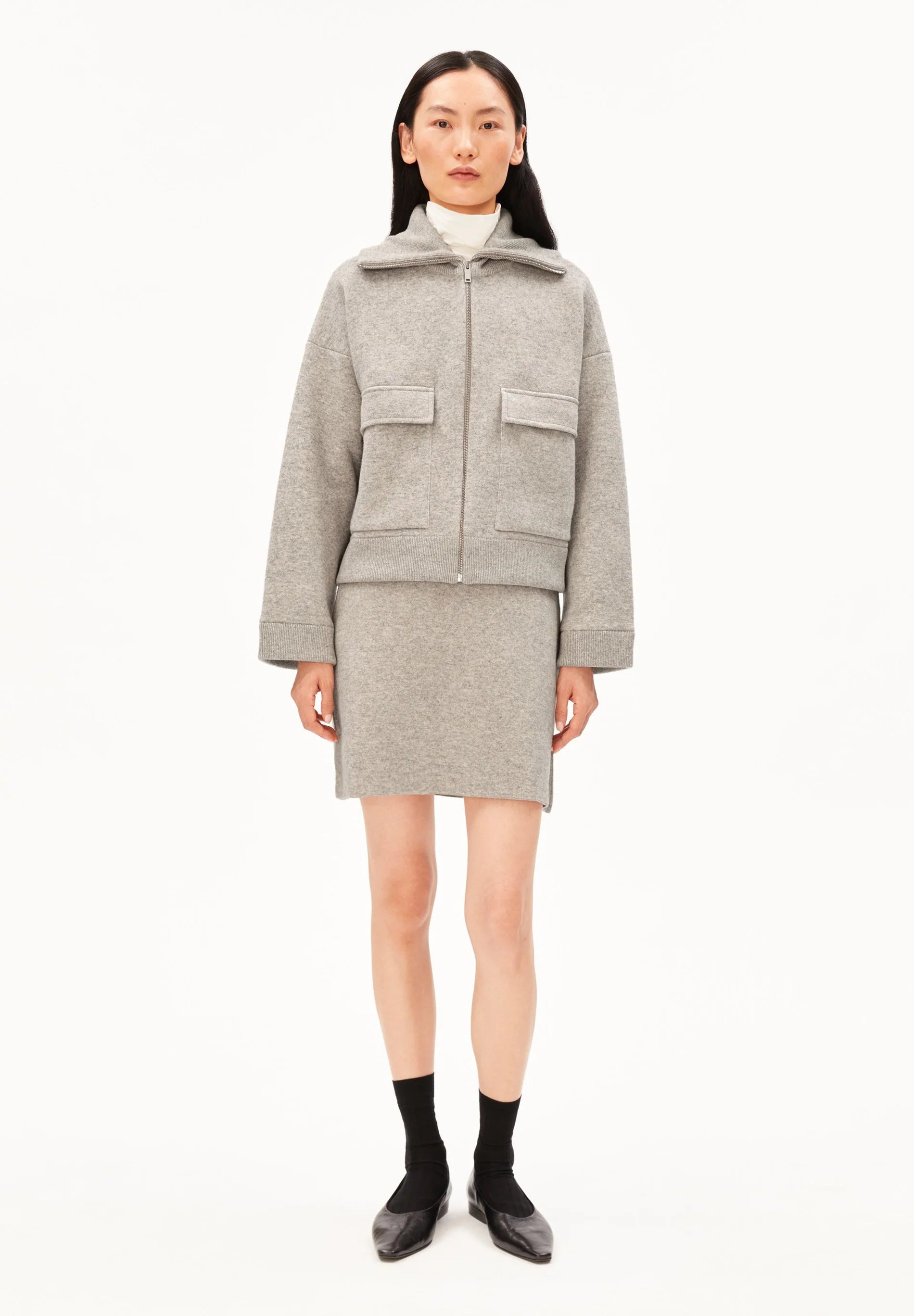 Cotton Wool Mini Knit Skirt Dark Honey Melange | ARMEDANGELS