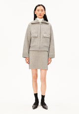 Cotton Wool Mini Knit Skirt Dark Honey Melange | ARMEDANGELS