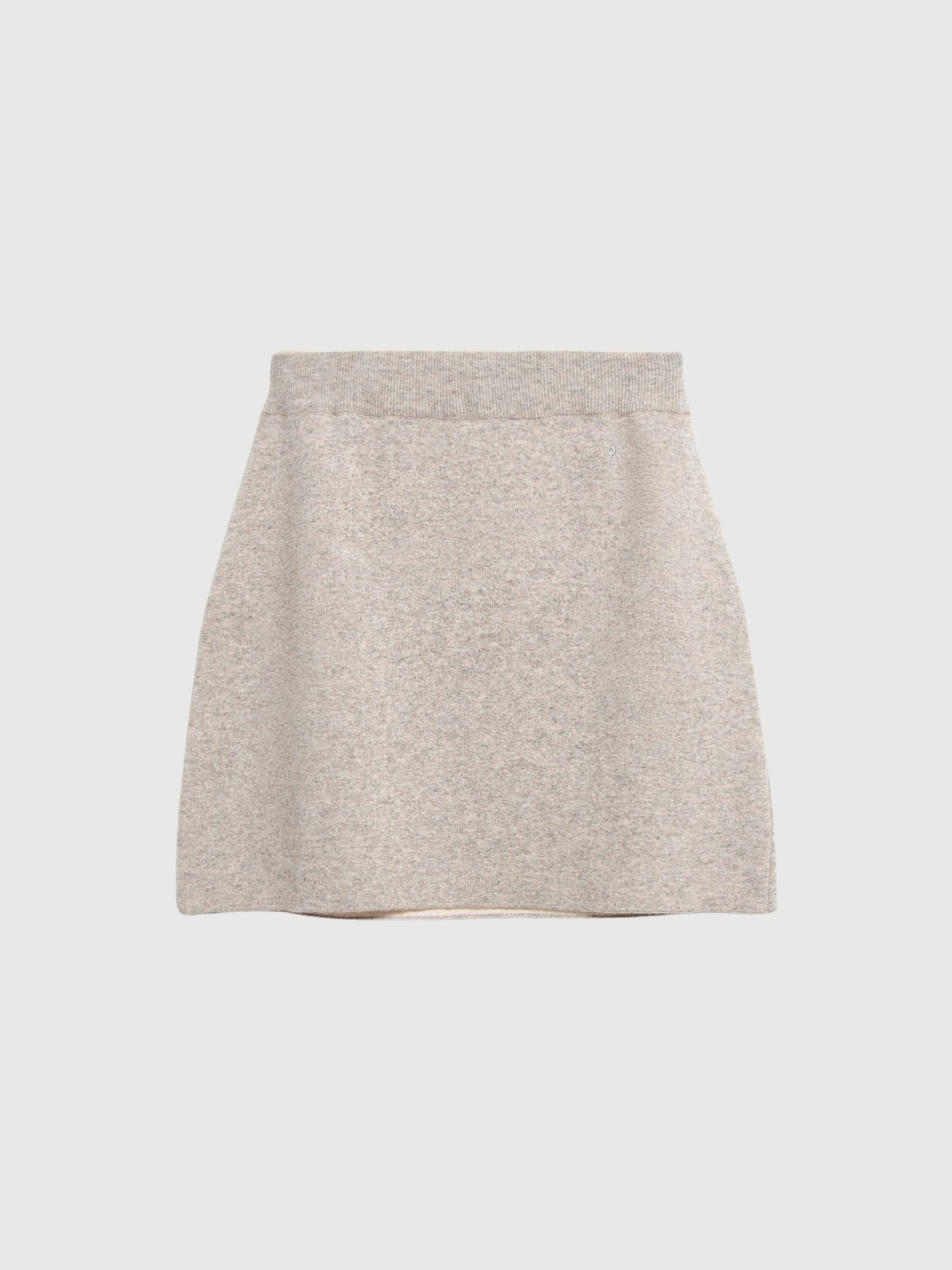 Cotton Wool Mini Knit Skirt Dark Honey Melange | ARMEDANGELS