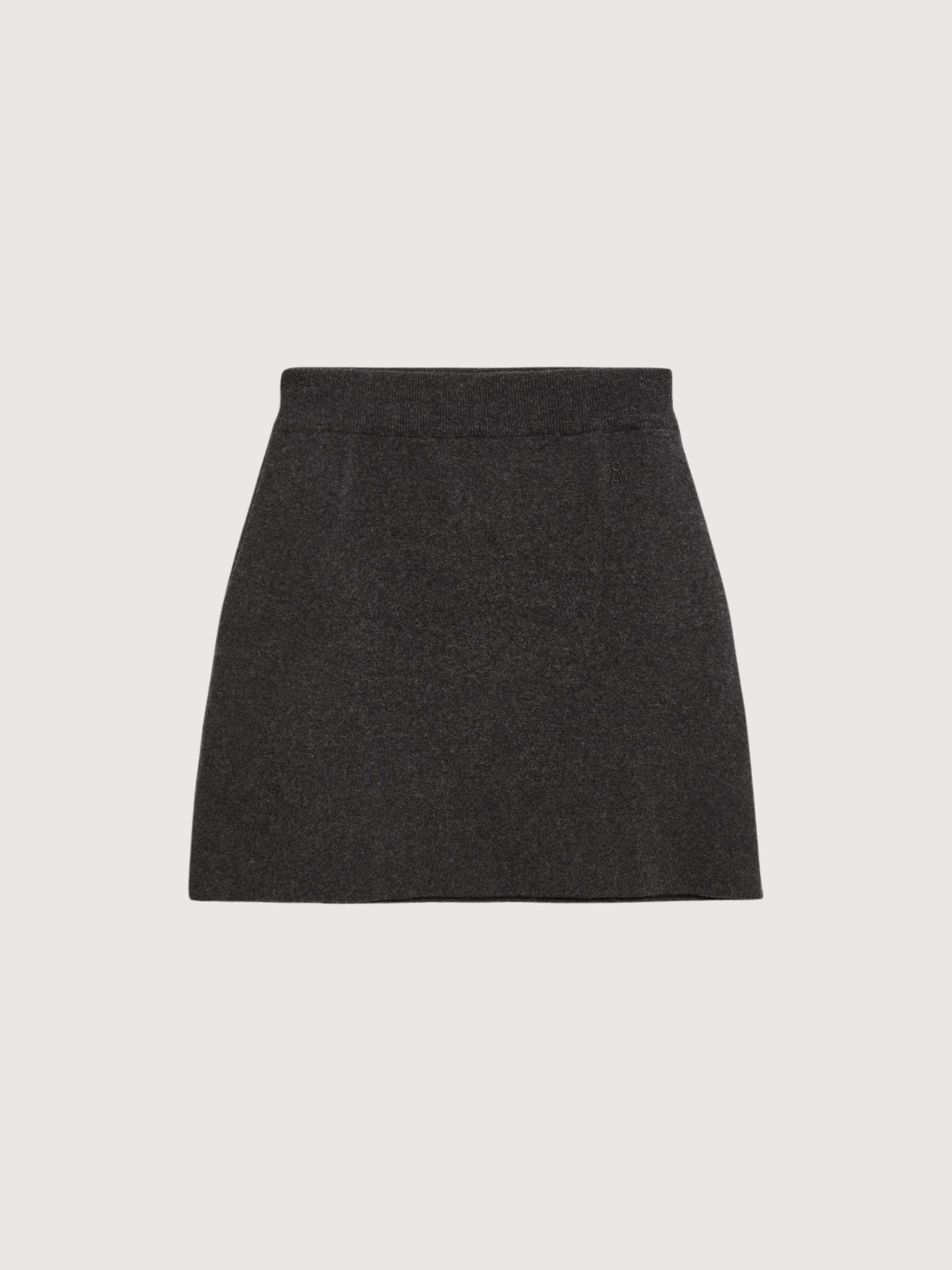 Cotton Wool Mini Knit Skirt Steel Melange | ARMEDANGELS