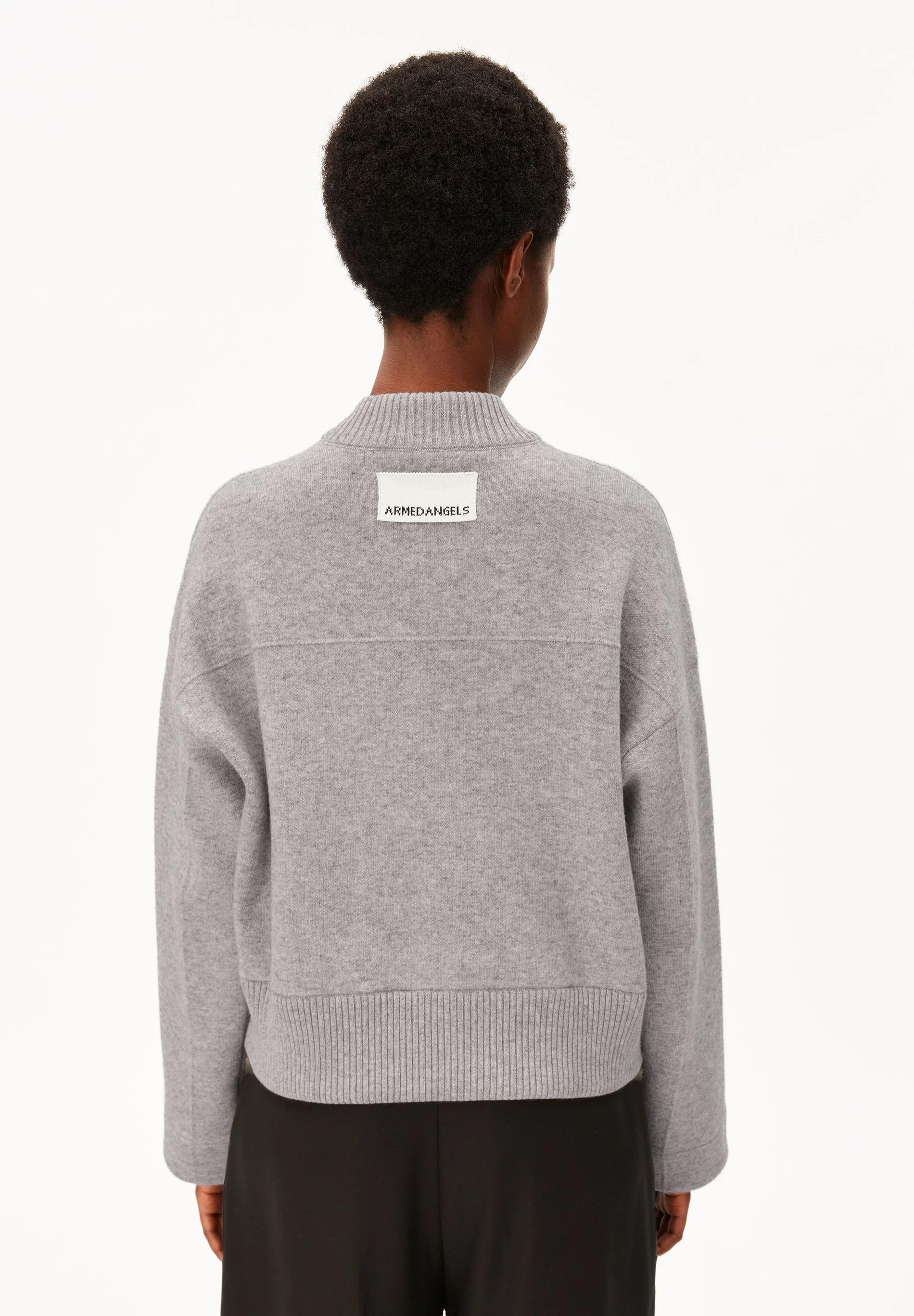 Cotton Wool Knit Jacket Dark Honey Melange | ARMEDANGELS