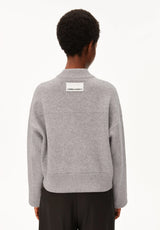 Cotton Wool Knit Jacket Dark Honey Melange | ARMEDANGELS