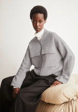 Cotton Wool Knit Jacket Dark Honey Melange | ARMEDANGELS